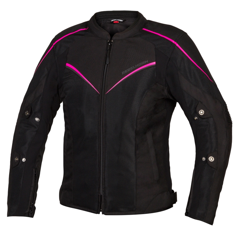 Giacca da moto Rebelhorn Hiflow IV Nero-Fluo Rosa Donna Saldi