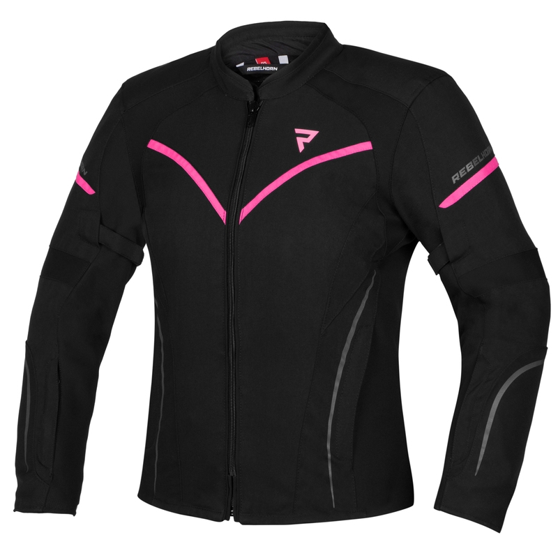 Giacca da moto donna Rebelhorn Luna Nero-Fluo Rosa Saldi
