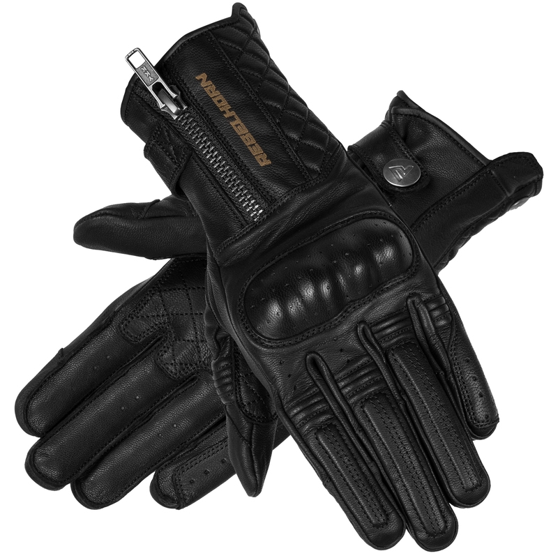 Guanti da moto da donna Rebelhorn Hunter Black Saldi
