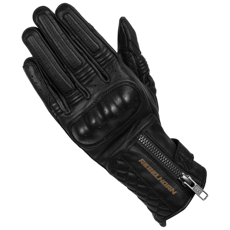 Guanti da moto da donna Rebelhorn Hunter Black Saldi