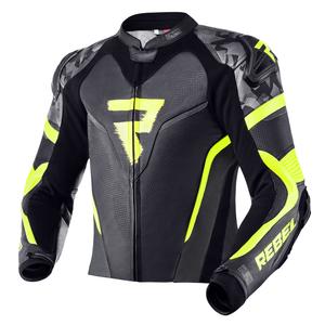 Giacca da moto Rebelhorn Rebel nero-grigio-giallo fluo Saldi