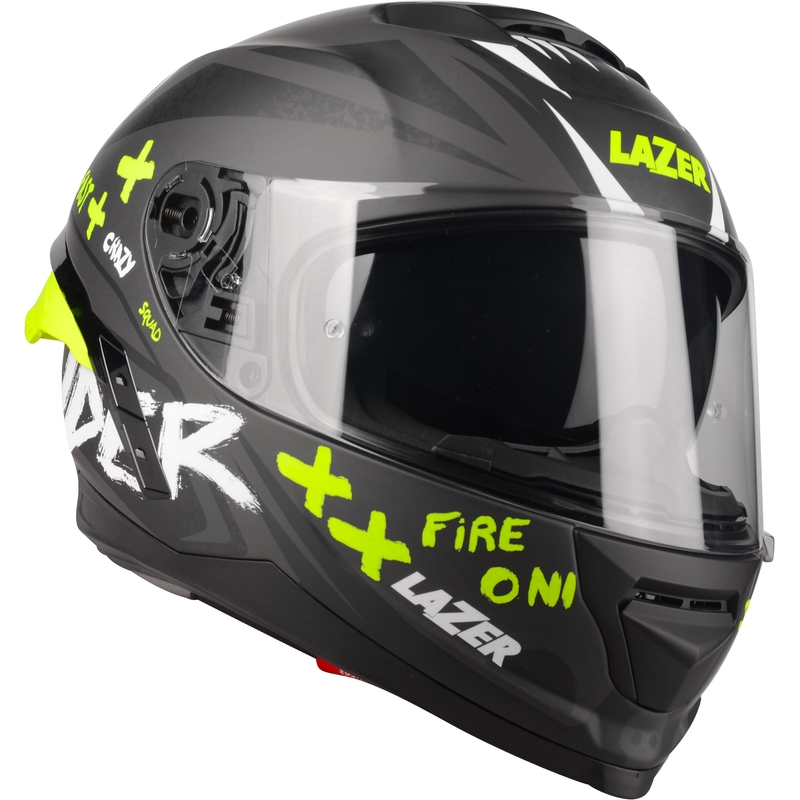 Casco moto integrale Lazer Rafale SR Ride Oni grigio-bianco-giallo fluo Saldi
