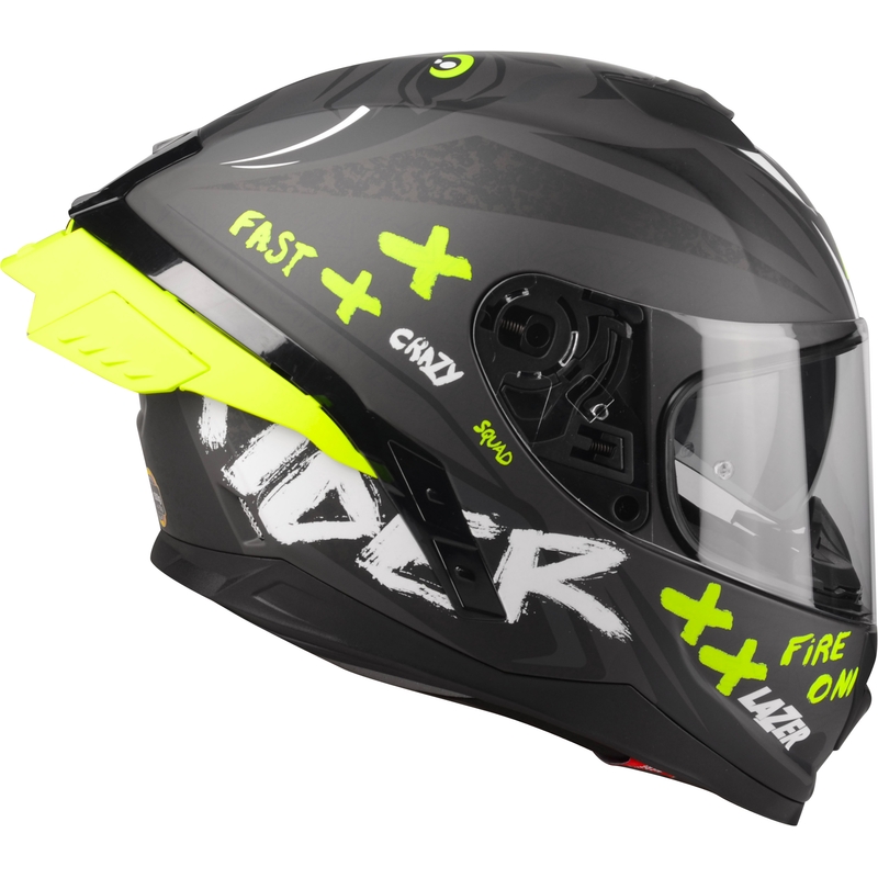 Casco moto integrale Lazer Rafale SR Ride Oni grigio-bianco-giallo fluo Saldi
