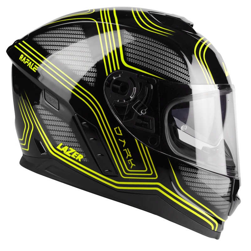Casco moto integrale Lazer Rafale EVO Darkside nero-grigio-giallo fluo Saldi
