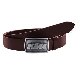 Cintura da moto in pelle con fibbia KTM marrone