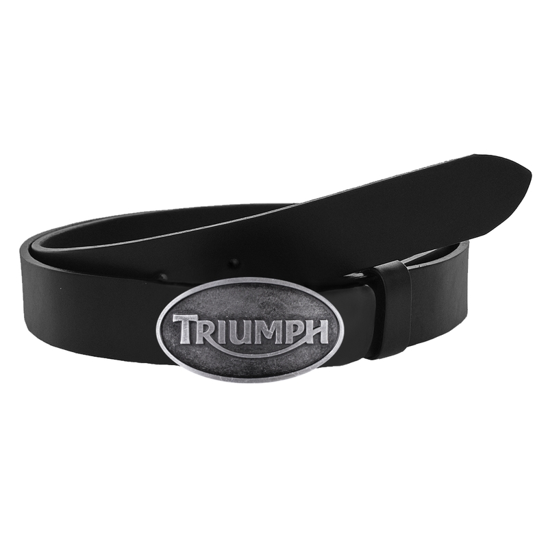 Cintura da moto in pelle con fibbia Triumph