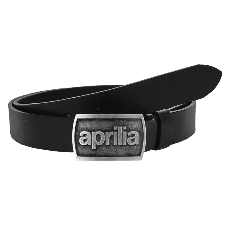 Cintura da moto in pelle con fibbia Aprilia