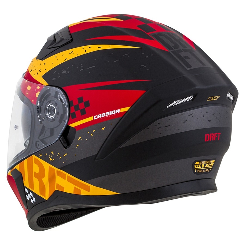 Casco moto integrale Cassida Integral 3.0 DRFT arancio-rosso fluo