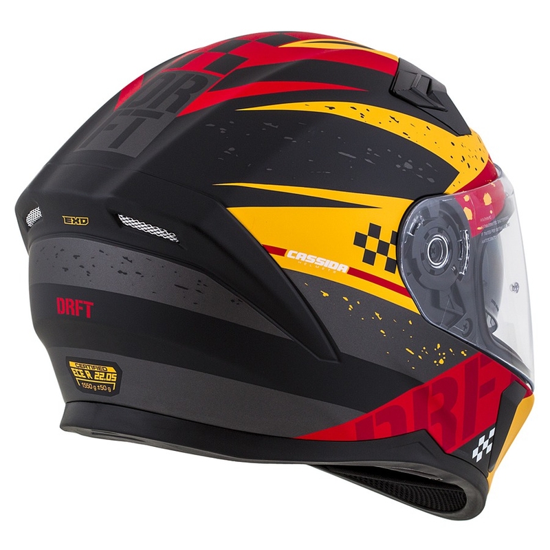 Casco moto integrale Cassida Integral 3.0 DRFT arancio-rosso fluo