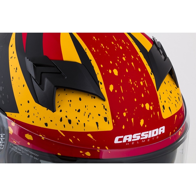 Casco moto integrale Cassida Integral 3.0 DRFT arancio-rosso fluo