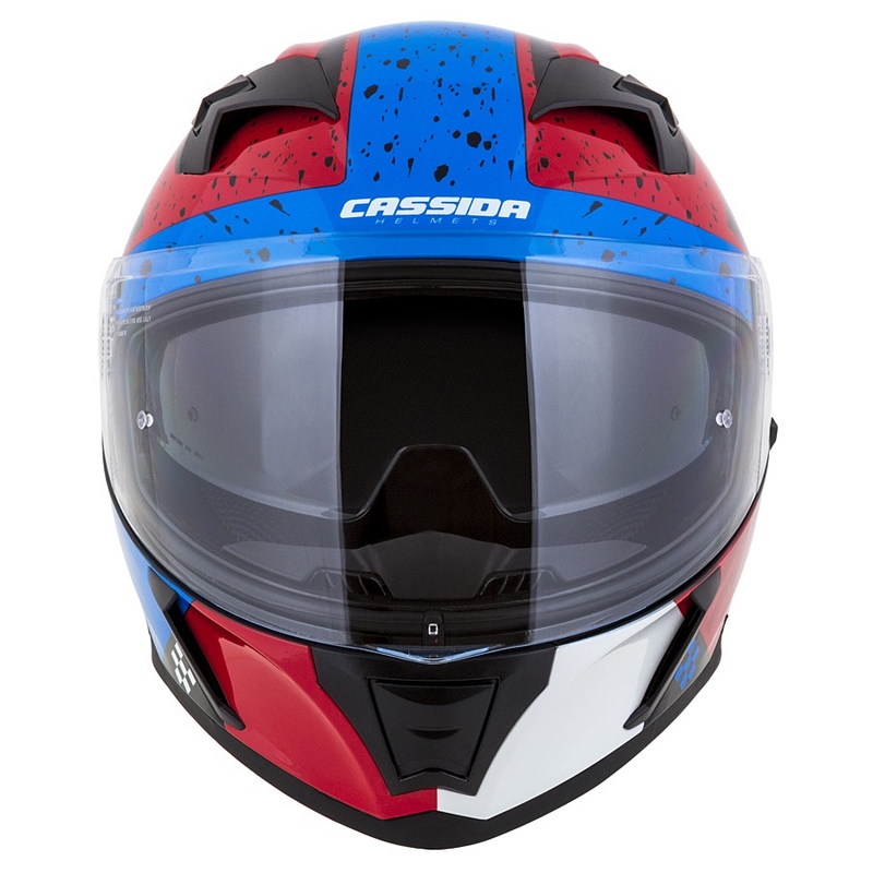 Casco moto integrale Cassida Integral 3.0 DRFT rosso-perla blu