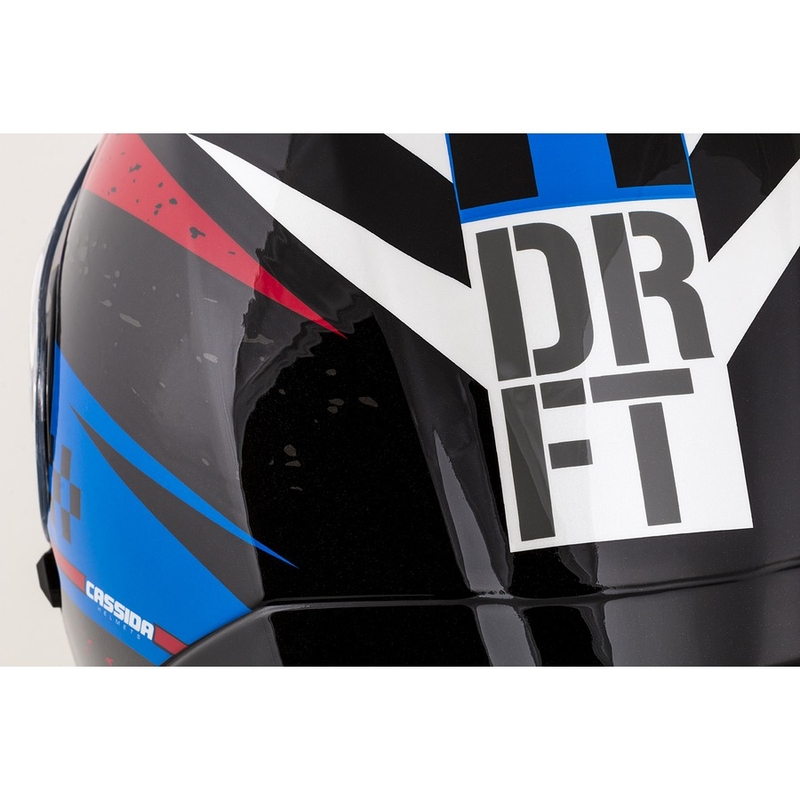 Casco moto integrale Cassida Integral 3.0 DRFT rosso-perla blu