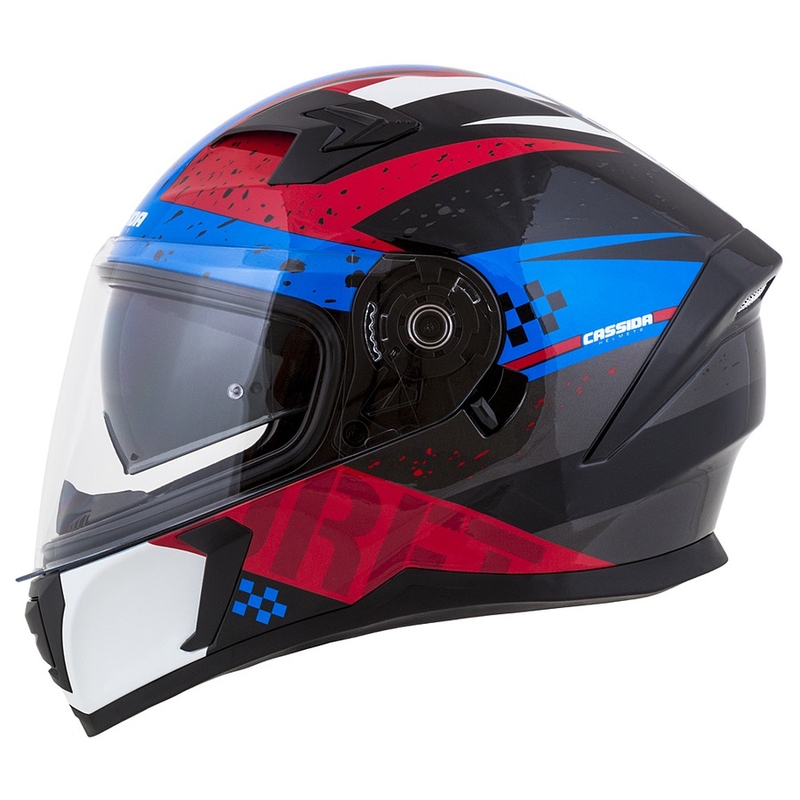 Casco moto integrale Cassida Integral 3.0 DRFT rosso-perla blu