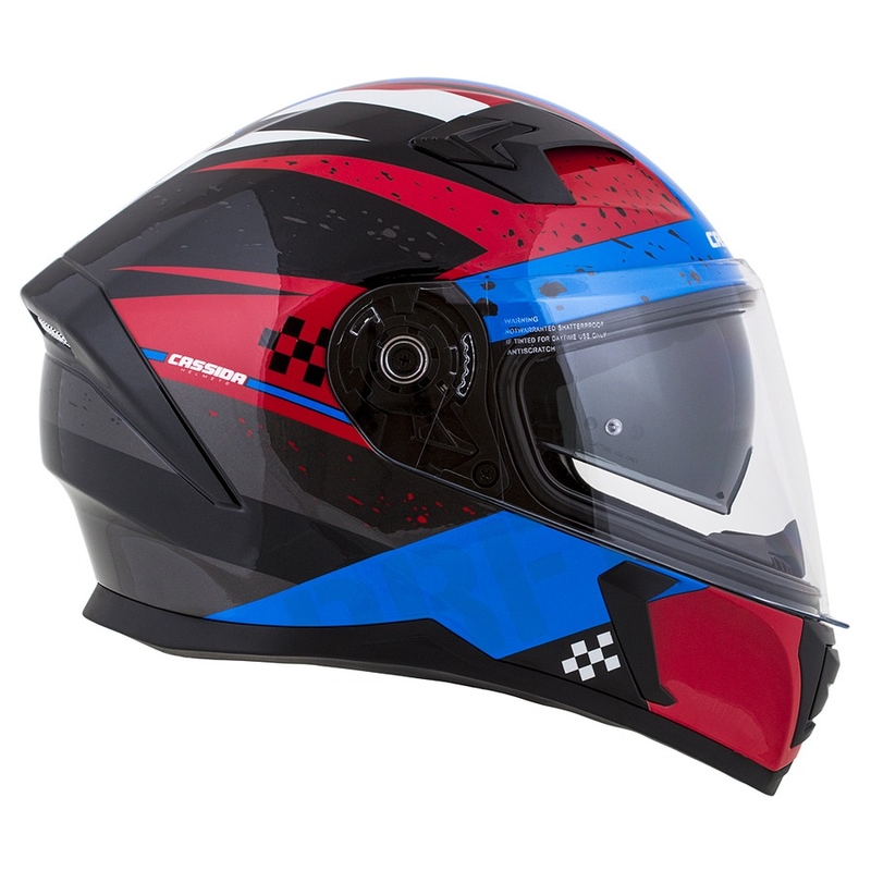 Casco moto integrale Cassida Integral 3.0 DRFT rosso-perla blu