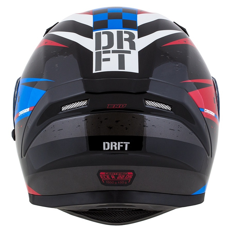 Casco moto integrale Cassida Integral 3.0 DRFT rosso-perla blu