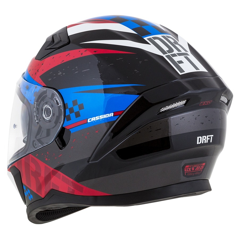 Casco moto integrale Cassida Integral 3.0 DRFT rosso-perla blu