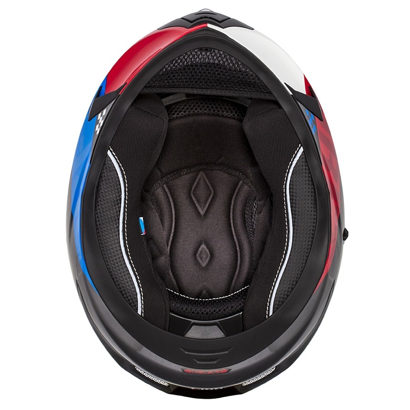 Casco moto integrale Cassida Integral 3.0 DRFT rosso-perla blu