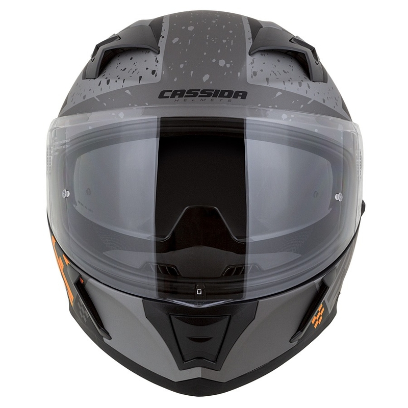 Casco moto integrale Cassida Integral 3.0 DRFT grigio opaco-nero-arancio