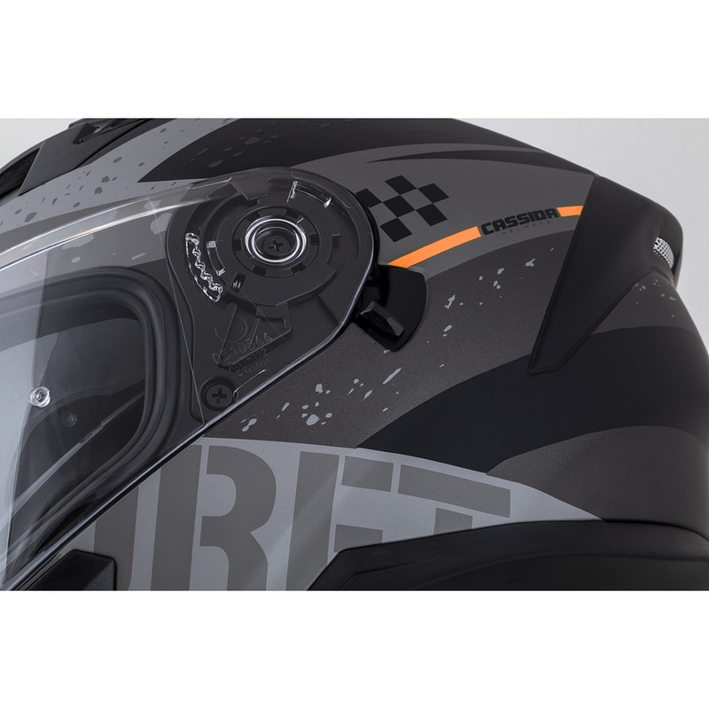 Casco moto integrale Cassida Integral 3.0 DRFT grigio opaco-nero-arancio