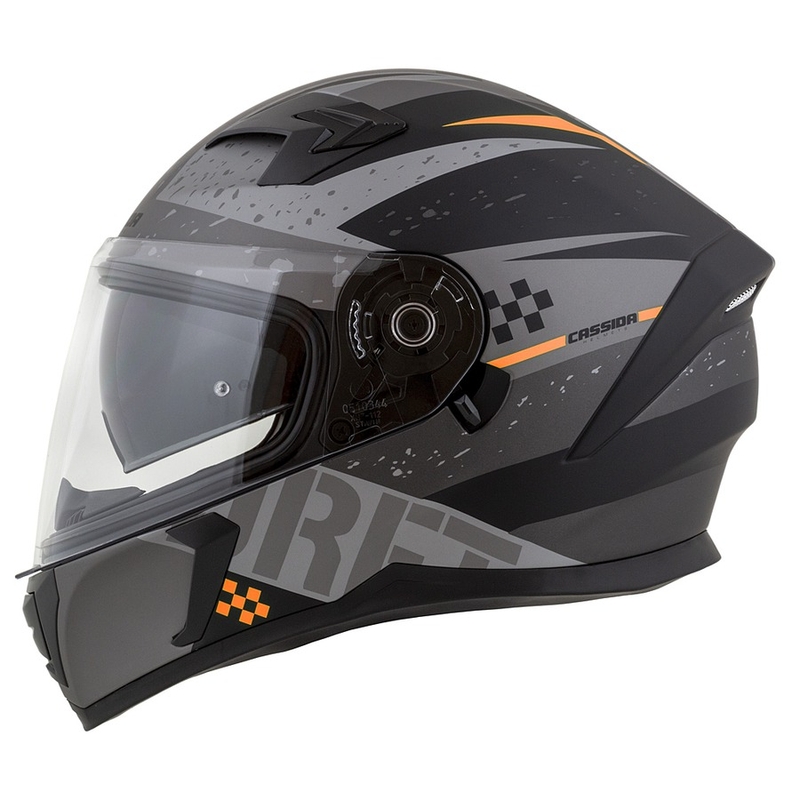 Casco moto integrale Cassida Integral 3.0 DRFT grigio opaco-nero-arancio