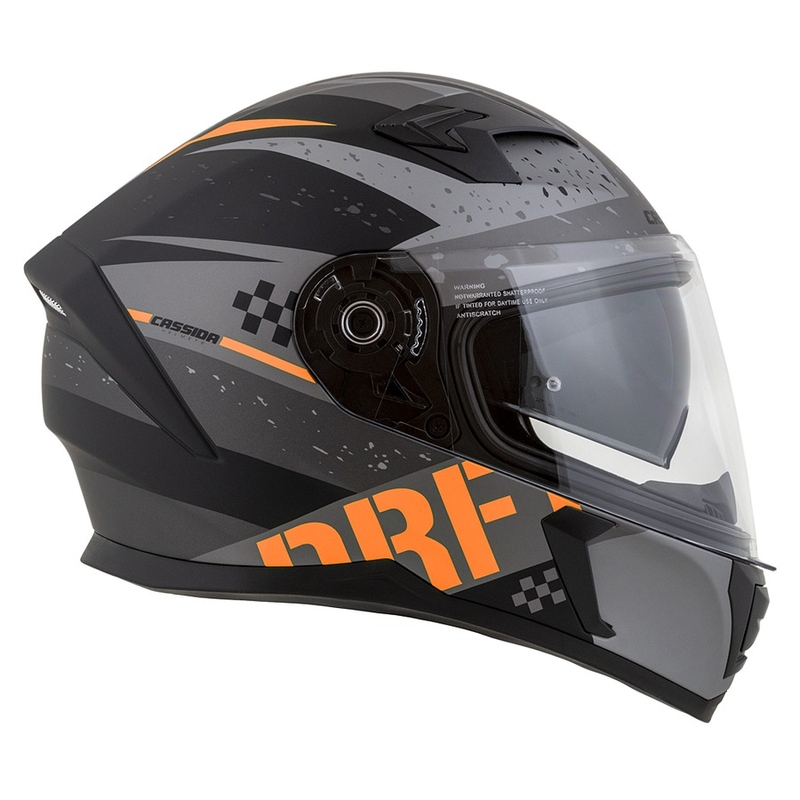 Casco moto integrale Cassida Integral 3.0 DRFT grigio opaco-nero-arancio