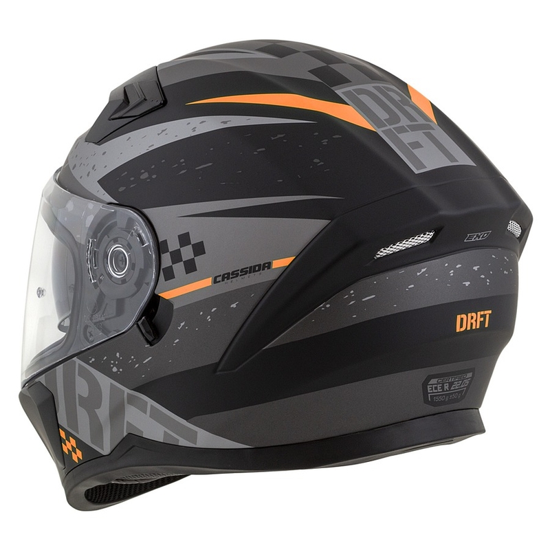 Casco moto integrale Cassida Integral 3.0 DRFT grigio opaco-nero-arancio