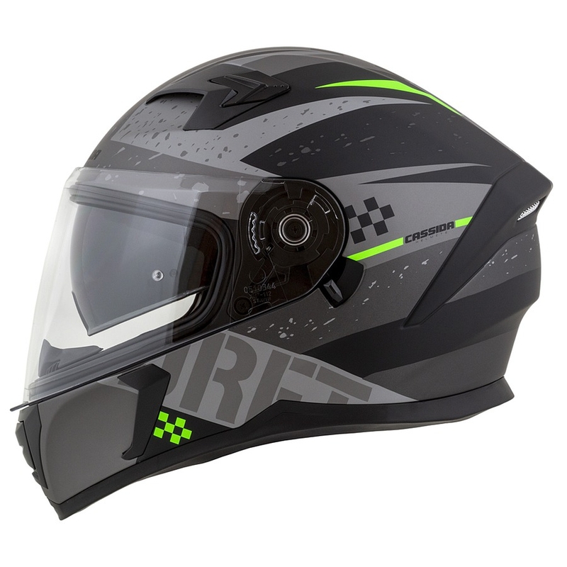Casco moto integrale Cassida Integral 3.0 DRFT grigio-nero-verde opaco