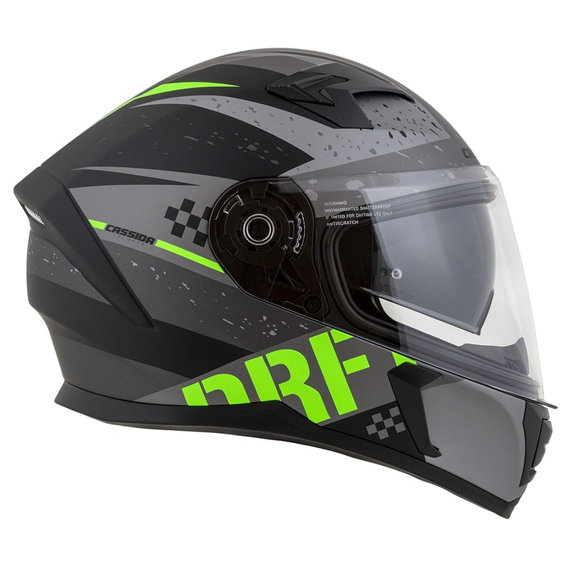 Casco moto integrale Cassida Integral 3.0 DRFT grigio-nero-verde opaco