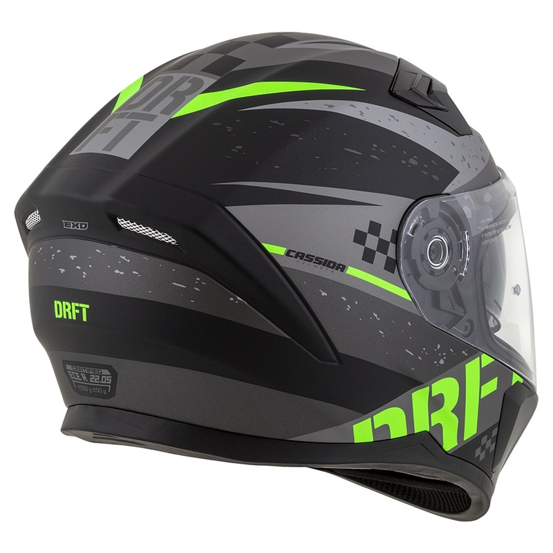 Casco moto integrale Cassida Integral 3.0 DRFT grigio-nero-verde opaco