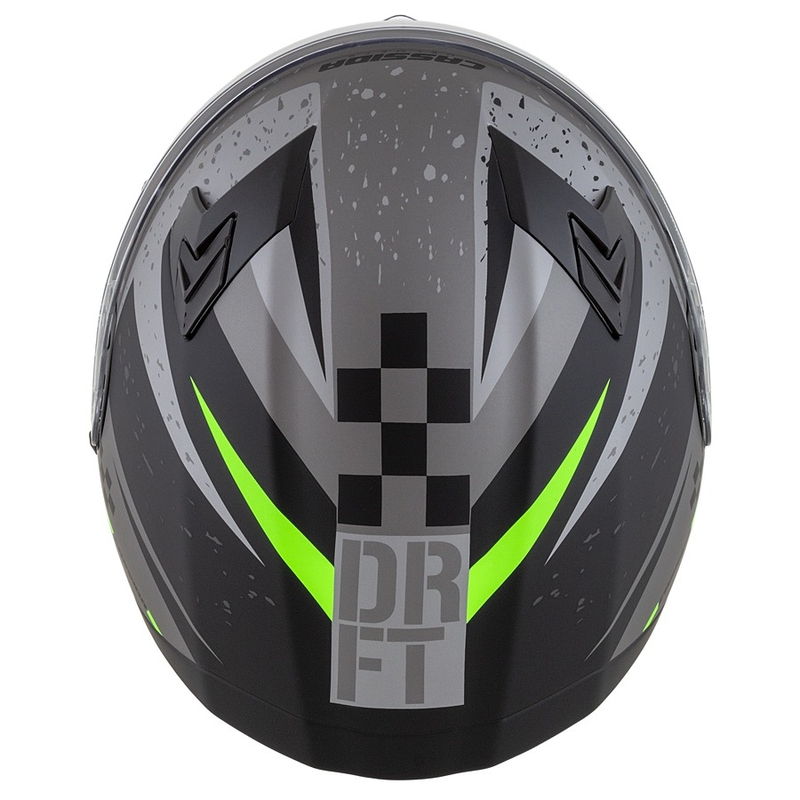 Casco moto integrale Cassida Integral 3.0 DRFT grigio-nero-verde opaco