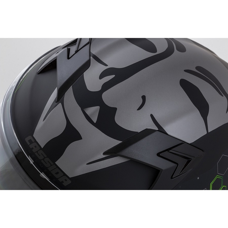 Casco moto Cassida 3.0 Hack Integral Verde-Nero Opaco
