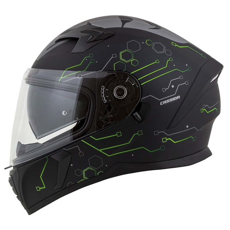 Casco moto Cassida 3.0 Hack Integral Verde-Nero Opaco