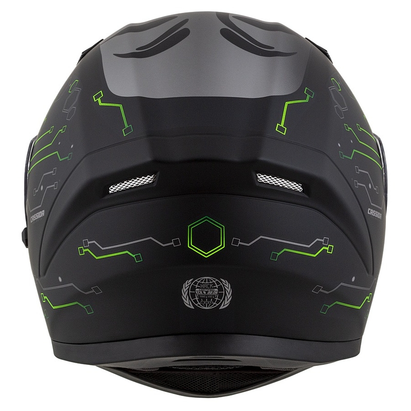 Casco moto Cassida 3.0 Hack Integral Verde-Nero Opaco
