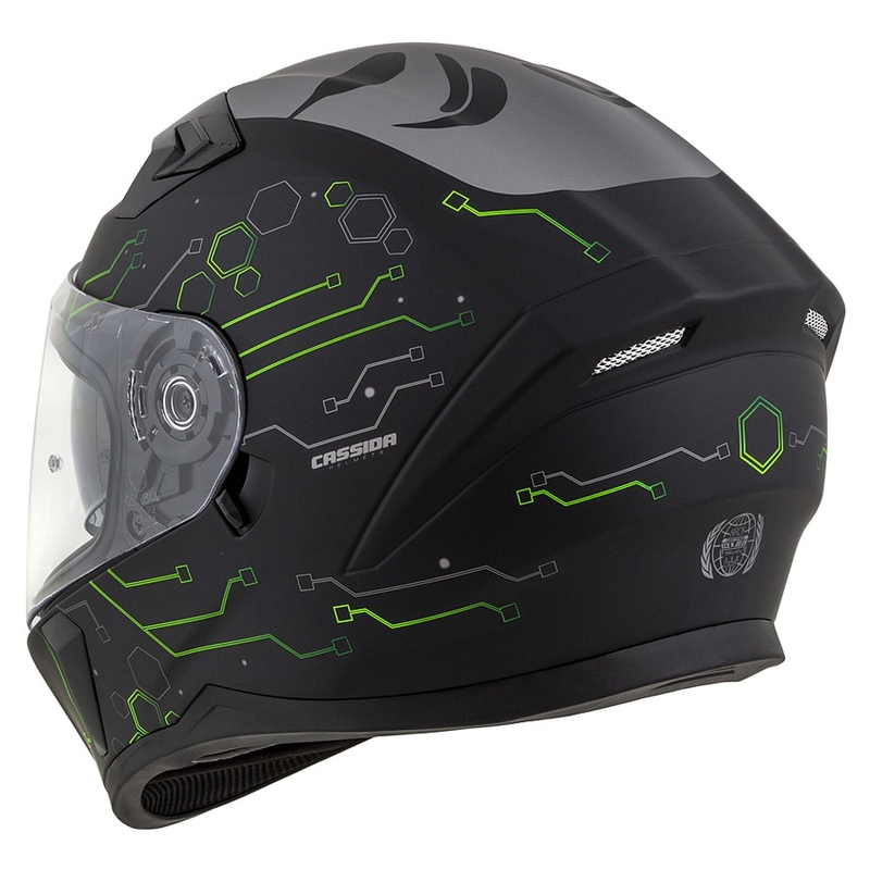 Casco moto Cassida 3.0 Hack Integral Verde-Nero Opaco