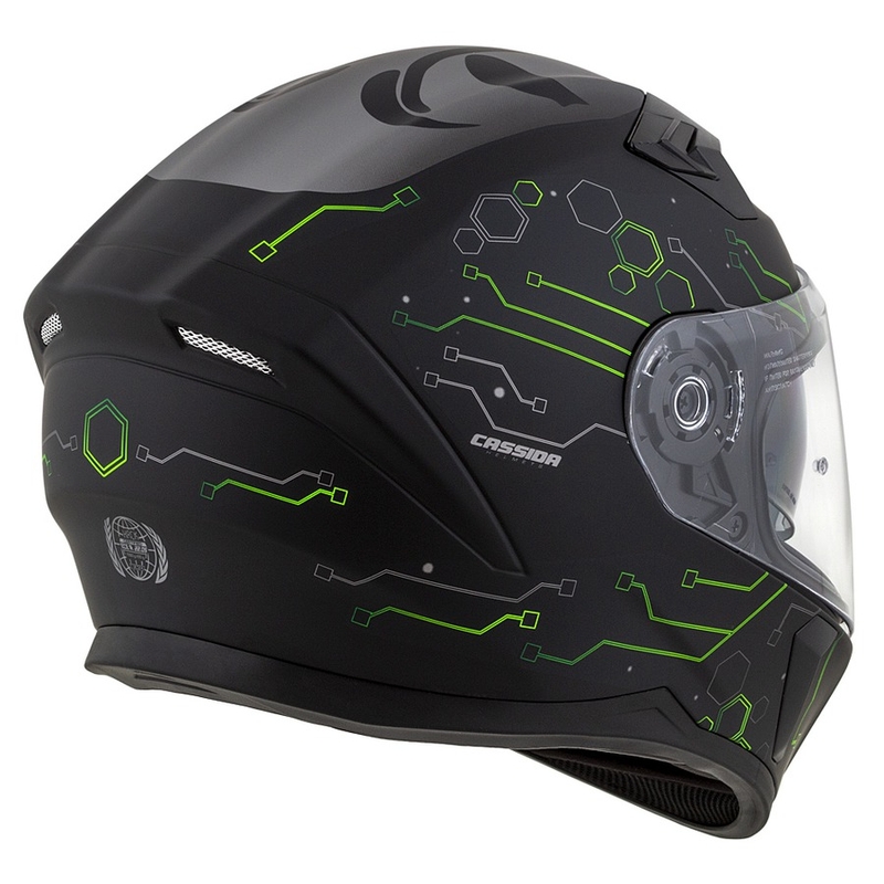 Casco moto Cassida 3.0 Hack Integral Verde-Nero Opaco