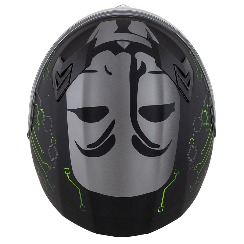 Casco moto Cassida 3.0 Hack Integral Verde-Nero Opaco