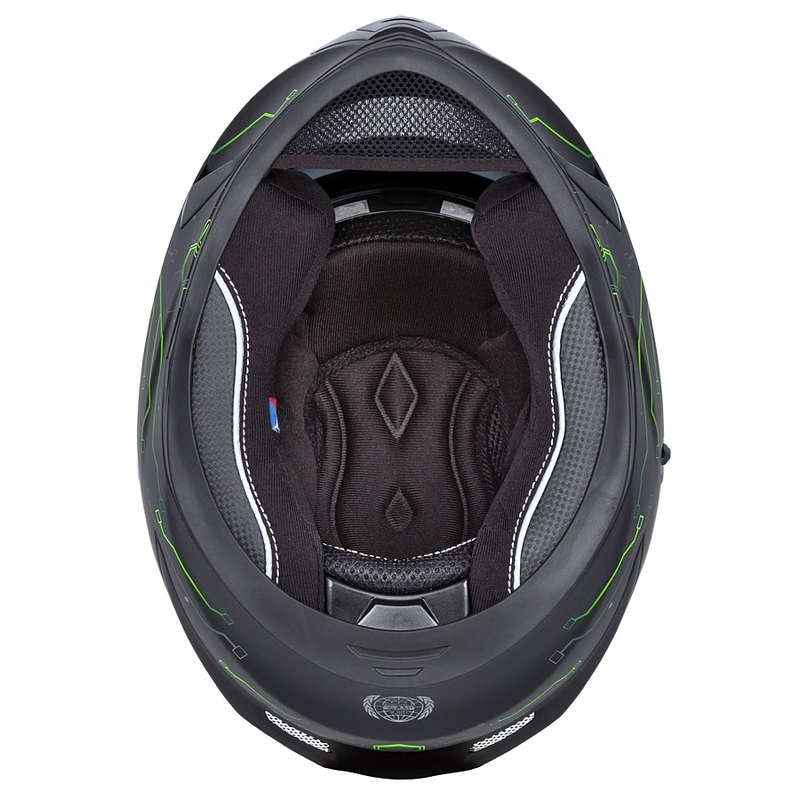Casco moto Cassida 3.0 Hack Integral Verde-Nero Opaco