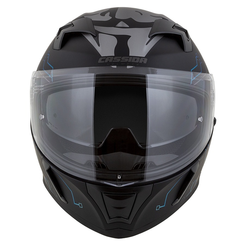 Casco moto integrato Cassida 3.0 Hack blu-nero opaco