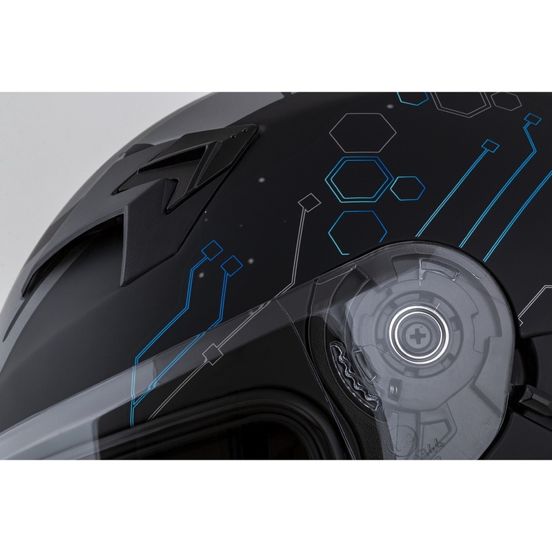 Casco moto integrato Cassida 3.0 Hack blu-nero opaco
