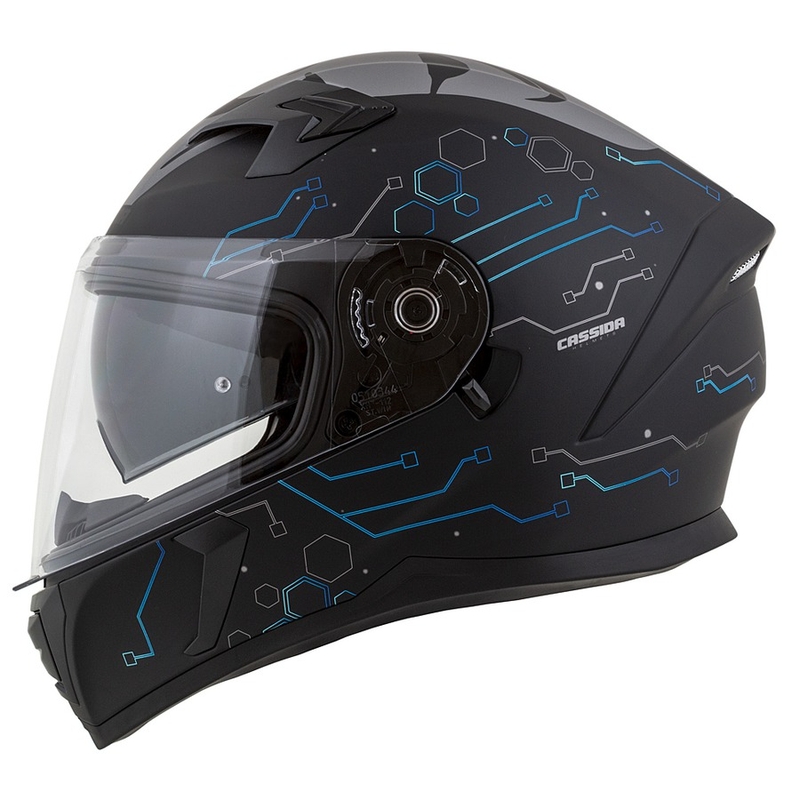Casco moto integrato Cassida 3.0 Hack blu-nero opaco
