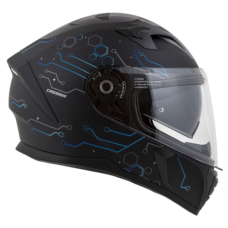 Casco moto integrato Cassida 3.0 Hack blu-nero opaco