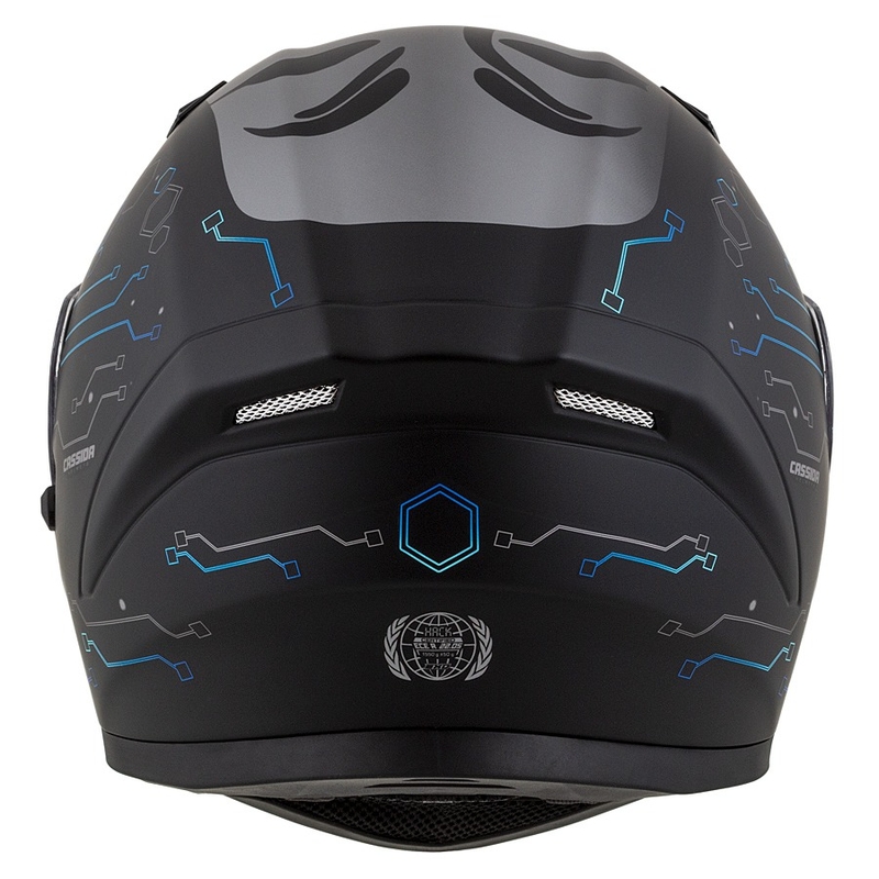 Casco moto integrato Cassida 3.0 Hack blu-nero opaco