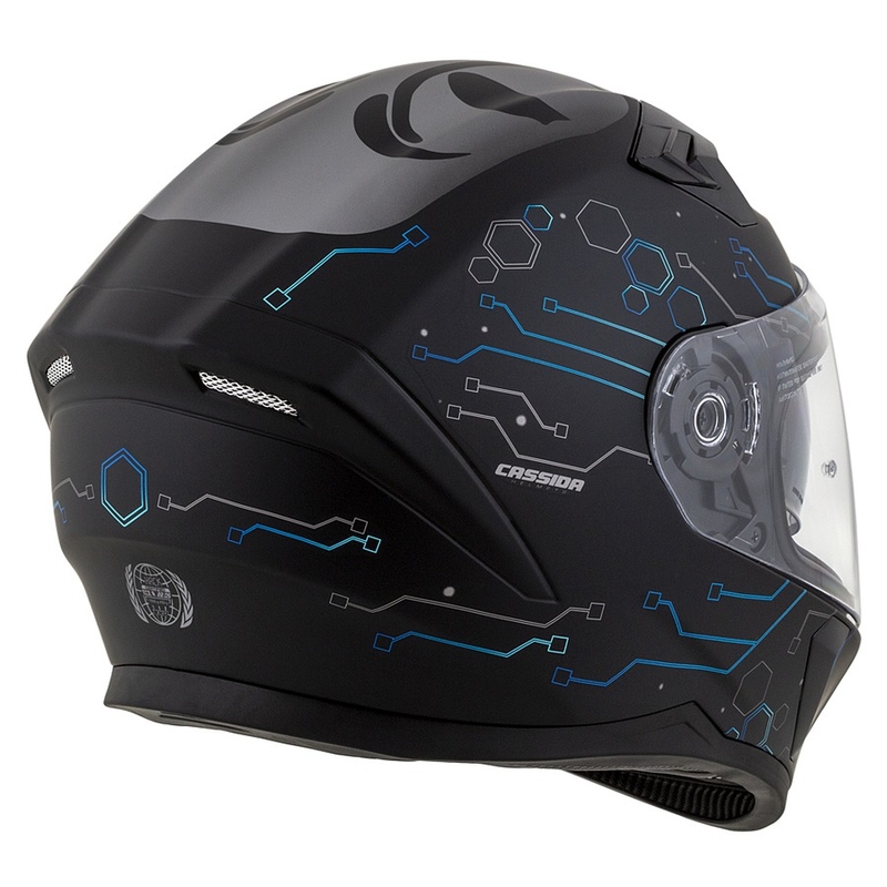 Casco moto integrato Cassida 3.0 Hack blu-nero opaco