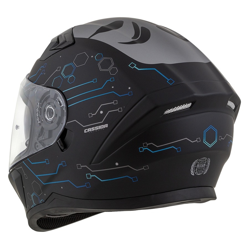 Casco moto integrato Cassida 3.0 Hack blu-nero opaco