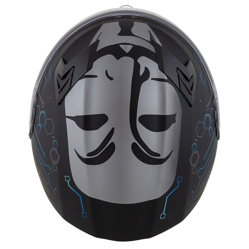 Casco moto integrato Cassida 3.0 Hack blu-nero opaco
