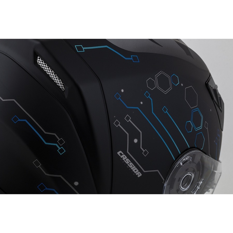 Casco moto integrato Cassida 3.0 Hack blu-nero opaco