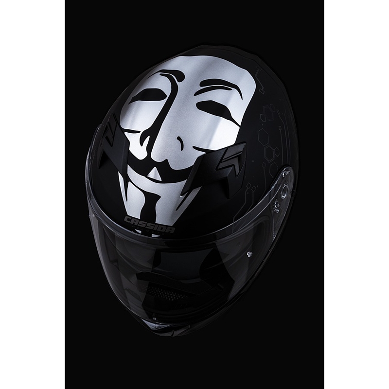 Casco moto integrato Cassida 3.0 Hack blu-nero opaco