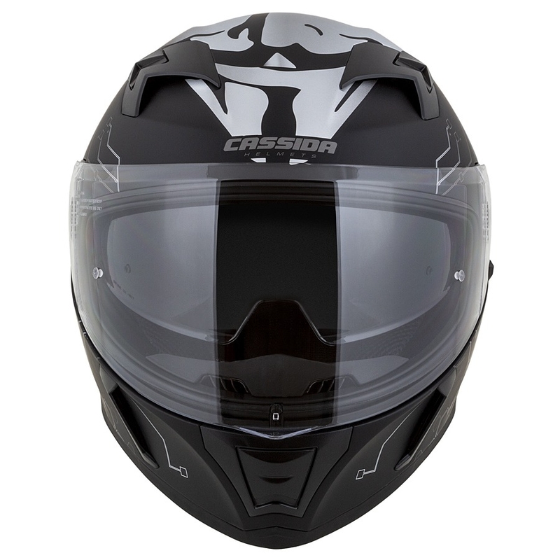 Casco moto Cassida 3.0 Hack Vision Integral grigio-argento-nero opaco Saldi