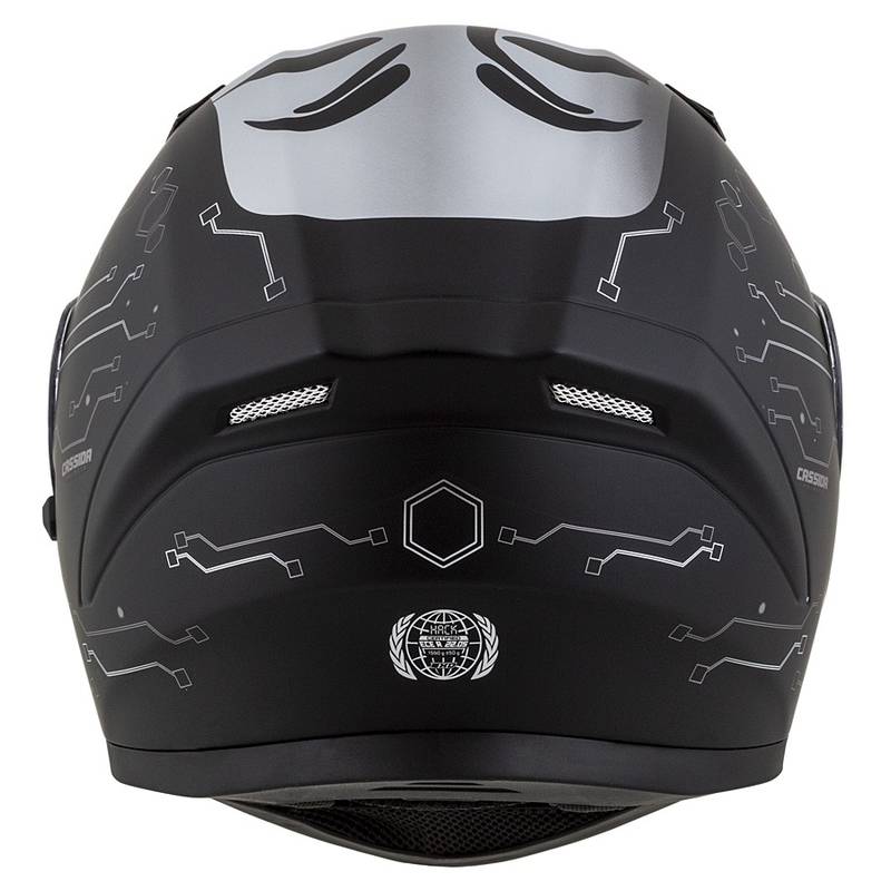 Casco moto Cassida 3.0 Hack Vision Integral grigio-argento-nero opaco Saldi