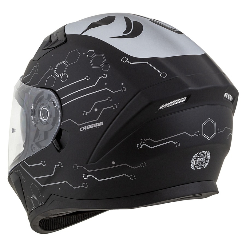 Casco moto Cassida 3.0 Hack Vision Integral grigio-argento-nero opaco Saldi